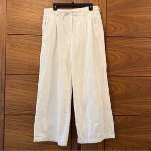 Old Navy White High Rise Drapey Drawcord Wide Leg Spring Pants - Sz 10